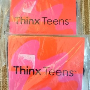 2-Thinx Teens • Period Panties Briefs Medium 11/12 New In Package Black Gray